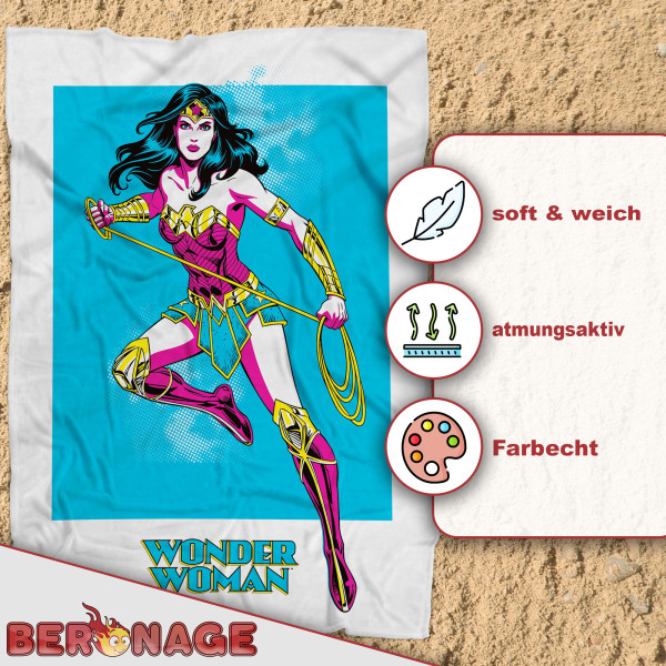 DC Wonder Woman Decke Blau 130x170 cm