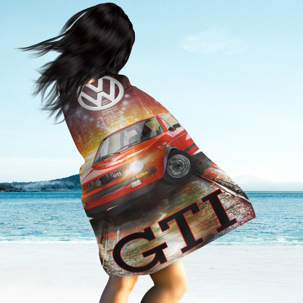 VW Volkswagen Badetuch Golf GTI Rot 75x150 cm