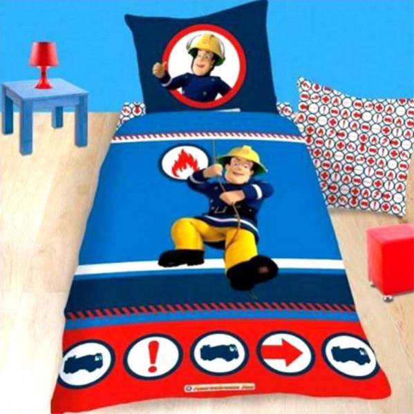 BIBER KINDER BETTWÄSCHE 135/200 + 80/80 FEUERWEHRMANN SAM NEU/OVP 100% BAUMWOLLE