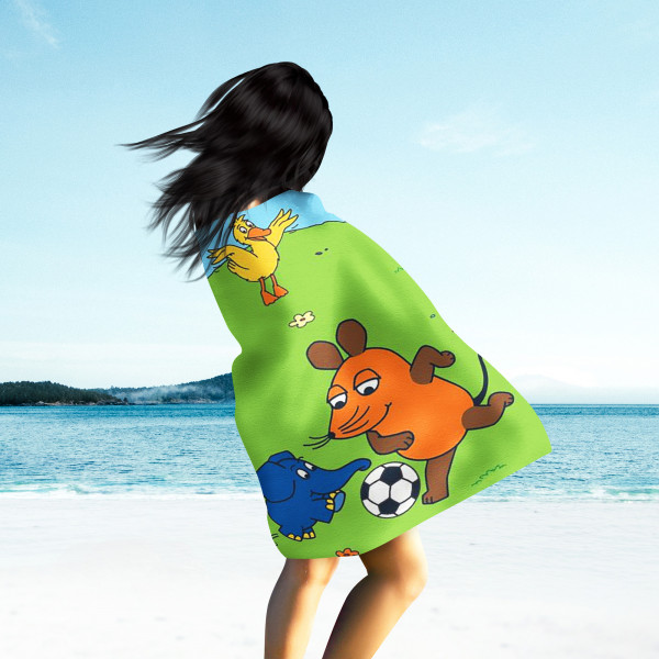Die Sendung mit der Maus Badetuch Fußball 75x150 cm