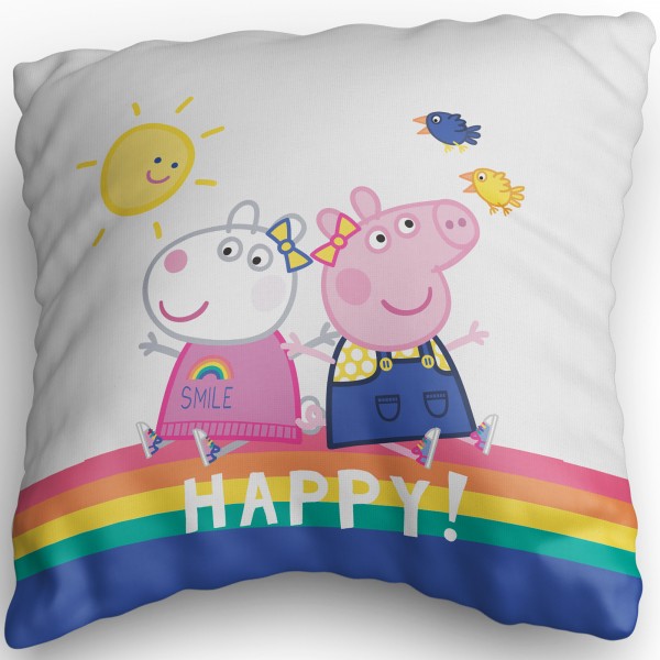 Peppa Wutz Pig Kissen Happy 40x40
