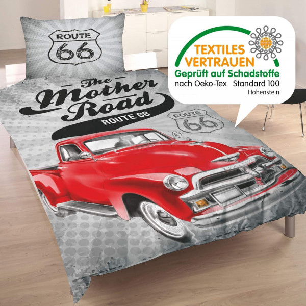 ROUTE 66 Mother Road Bettwäsche Linon / Renforcé