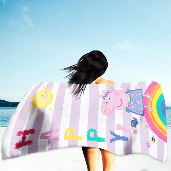 Peppa Wutz Pig Badetuch Happy 75x150