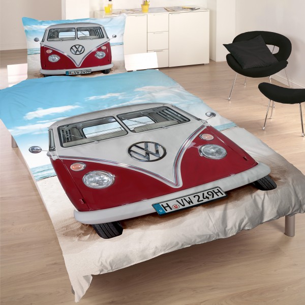 VW Volkswagen Bulli Beach 089 Bettwäsche Linon / Renforcé