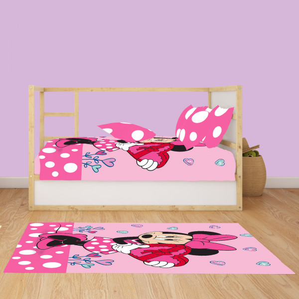 Kinderteppich Minnie Mouse Herz 100x133 cm