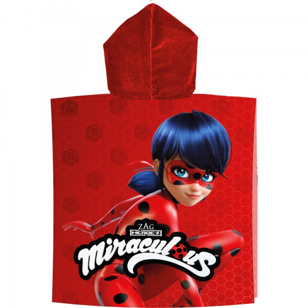 Miraculous Ladybug Kinder Kaputzen Poncho 60x120
