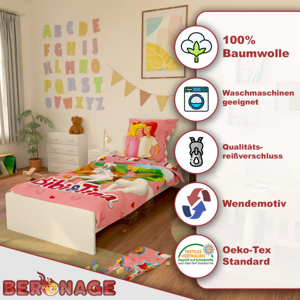 Bibi und Tina Herz Bettwäsche Linon / Renforcé