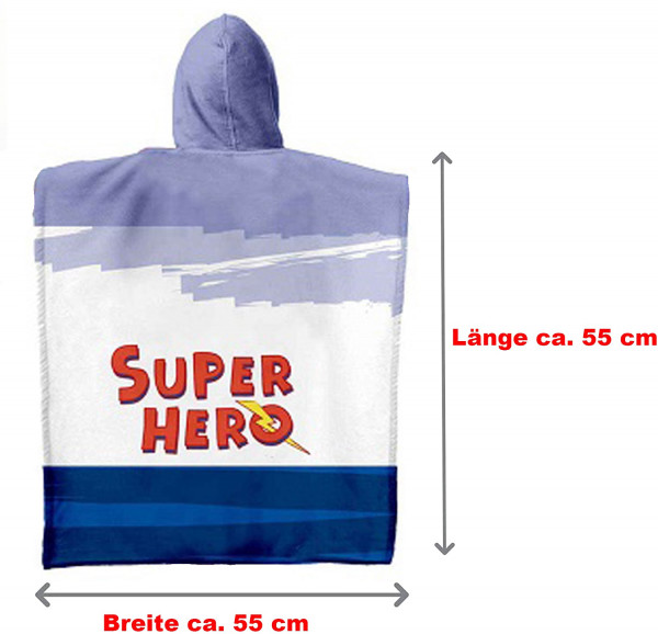 Spider Man Kinder Kapuzen Bade-Poncho Super Hero 55x110 cm Bademantel Poncho