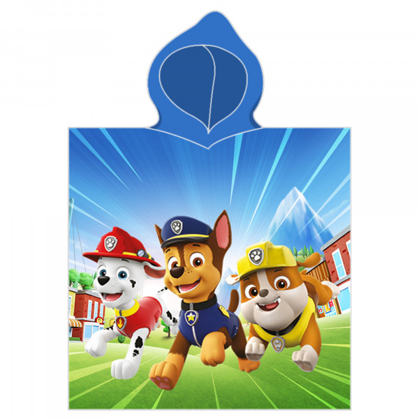 Paw Patrol Kinder Kapuzen Bade-Poncho Boy's Blau 60x120 cm Bademantel Poncho