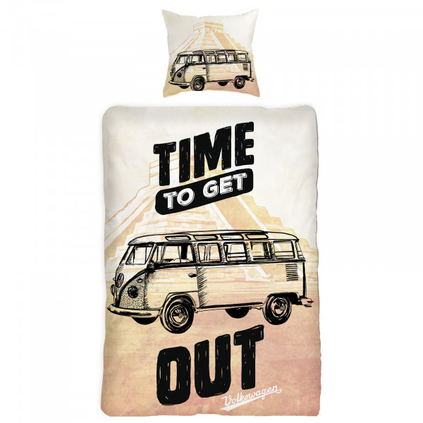 VW Volkswagen Bulli Time Out Bettwäsche Linon / Renforcé 069 Bettbezug