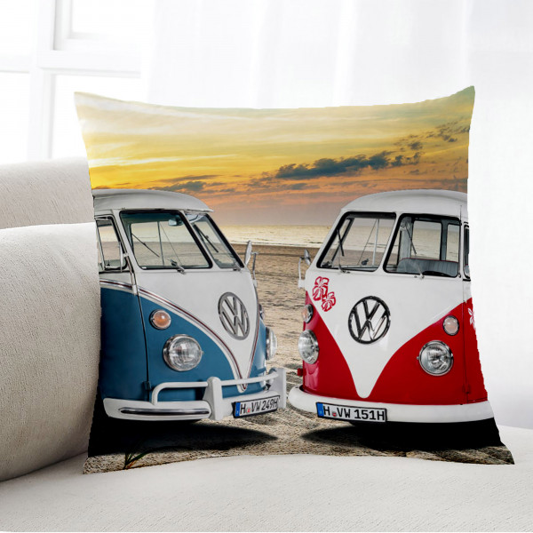 VW Volkswagen Bulli T1 085 40 x 40 cm Kuschelkissen passend zur Bettwäsche