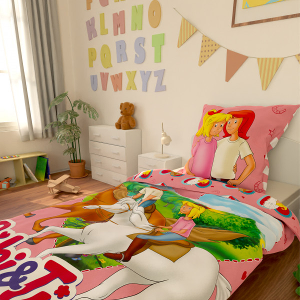 Bibi und Tina Herz Bettwäsche Linon / Renforcé