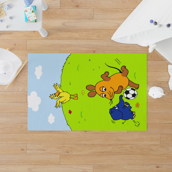 Kinderteppich Die Sendung mit der Maus Fußball 100x133