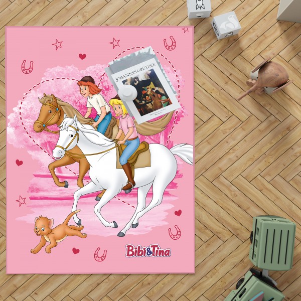 Kinderteppich Bibi und Tina Freunde 100x130 cm