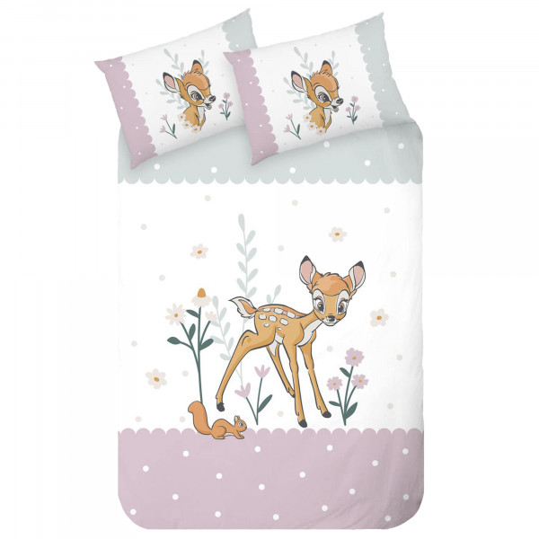 Bambi Flower Baby / Kleinkind Bettwäsche Linon / Renforcé
