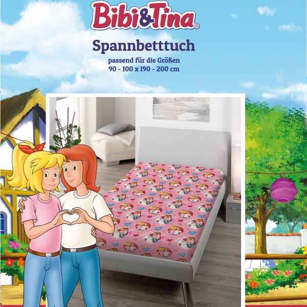 Bibi und Tina Spannbettlaken Freunde 90/100 x 190/200 cm