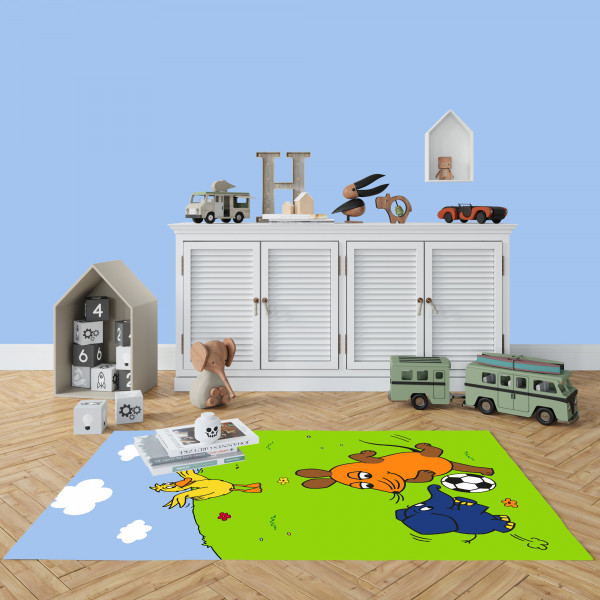 Kinderteppich Die Sendung mit der Maus Fußball 100x133