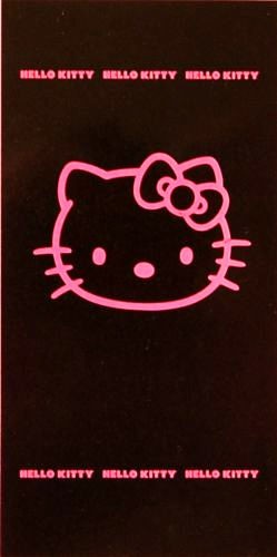 HELLO KITTY 75/150 BLACK FUCHSIA * BADETUCH STRANDLAKEN SAUNATUCH zur BETTWÄSCHE