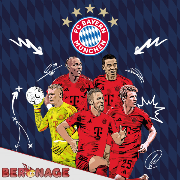 FC Bayern München Bettwäsche Player 135x200cm / 80x80cm Linon / Renforcé Fußball