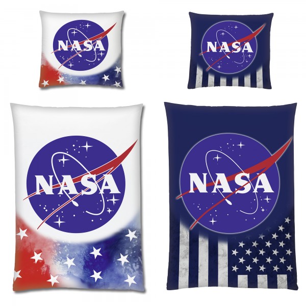 NASA Stars & Stripes Glow in The Dark Bettwäsche Linon / Renforcé
