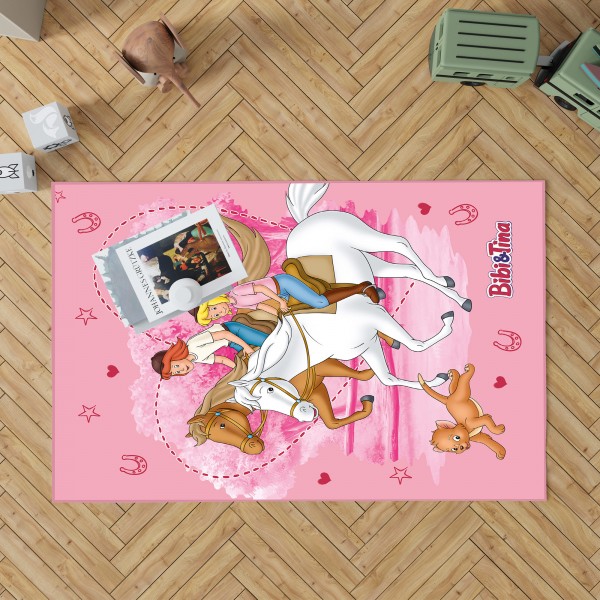 Kinderteppich Bibi und Tina Freunde 100x130 cm