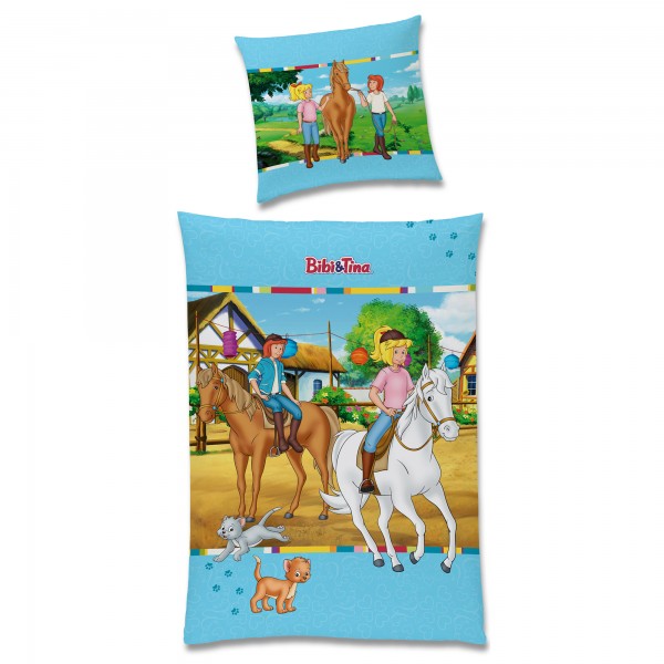 Bibi und Tina Minky Bettwäsche Biber / Flanell