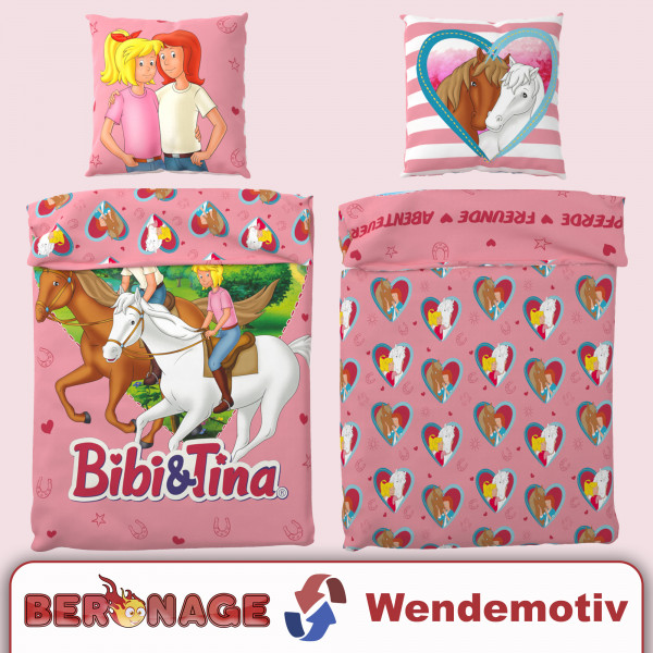 Bibi und Tina Herz Bettwäsche Linon / Renforcé