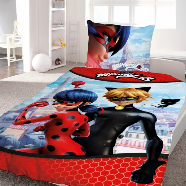 Miraculous Ladybug Paris Bettwäsche Linon / Renforcé CatNoir Bettbezug