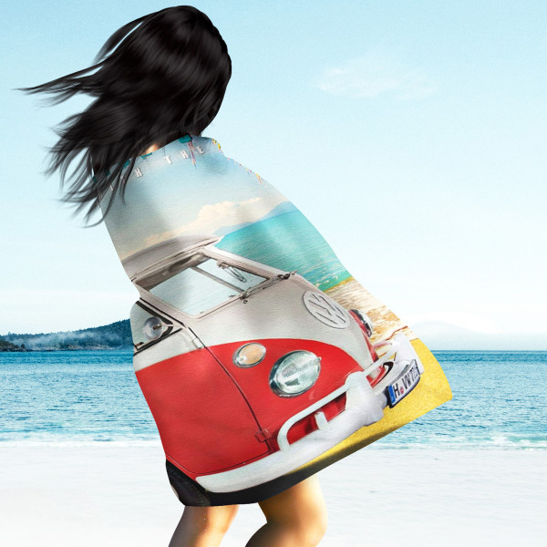 VW Volkswagen Bulli T1 Venice Beach 067 Badetuch 75x150 cm