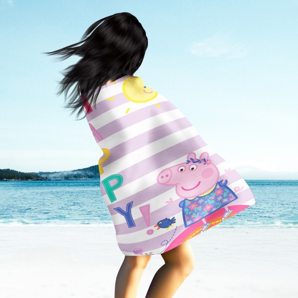 Peppa Wutz Pig Badetuch Happy 75x150