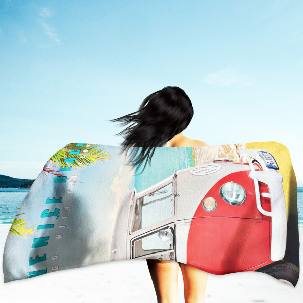 VW Volkswagen Bulli T1 Venice Beach 067 Badetuch 75x150 cm