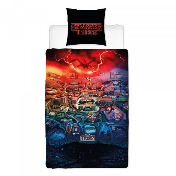 Stranger Things Hawkins Bettwäsche Linon / Renforcé
