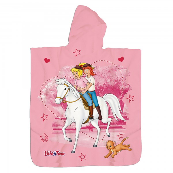 Bibi und Tina Kinder Kapuzen Poncho 60x120 cm
