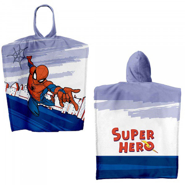 Spider Man Kinder Kapuzen Bade-Poncho Super Hero 55x110 cm