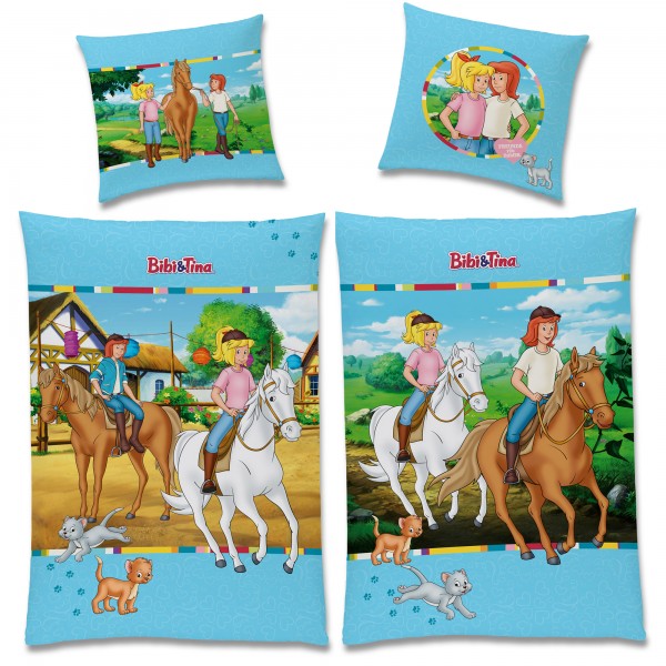 Bibi und Tina Minky Bettwäsche Biber / Flanell