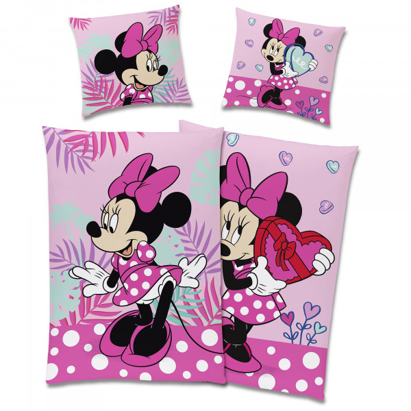 Minnie Mouse Herz Bettwäsche Biber / Flanell