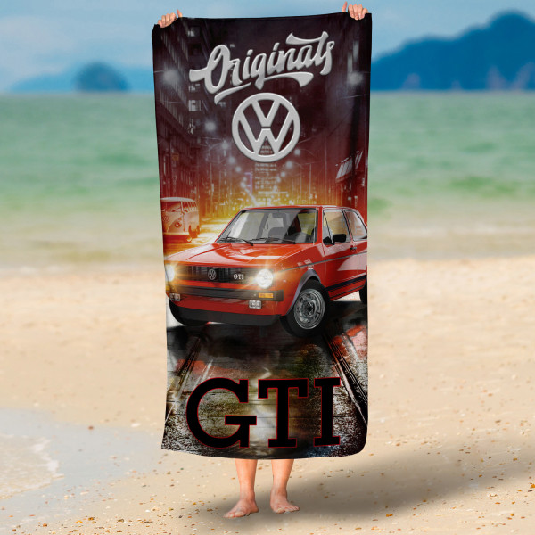VW Volkswagen Badetuch Golf GTI Rot 75x150 cm