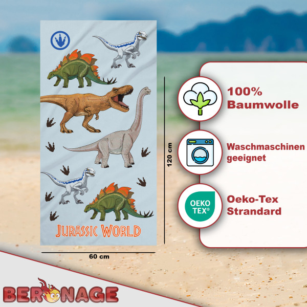 Jurassic World Badetuch Dinosaurier Park 60x120 cm
