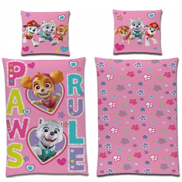 Paw Patrol Rule Rosa Bettwäsche Linon / Renforcé Bettbezug Skye Chase