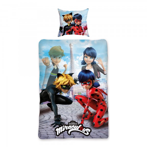 Miraculous Ladybug Paris Bettwäsche Linon / Renforcé CatNoir Bettbezug