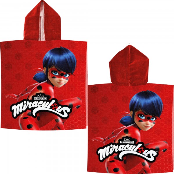 Miraculous Ladybug Kinder Kaputzen Poncho 60x120