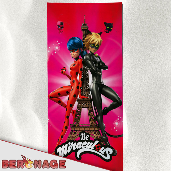 Miraculous Ladybug Badetuch Paris Eiffelturm 60x120 cm