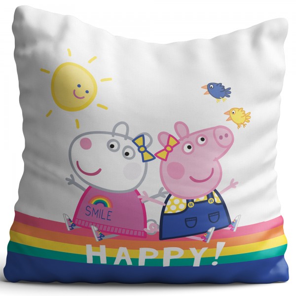 Peppa Wutz Pig Kissen Happy 40x40