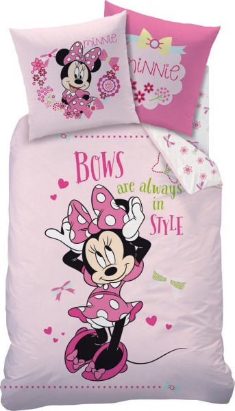 DISNEY KINDER-BETTWÄSCHE 135/200 MINNIE MOUSE BOWS STYLE NEU/OVP MICKEY - LINON