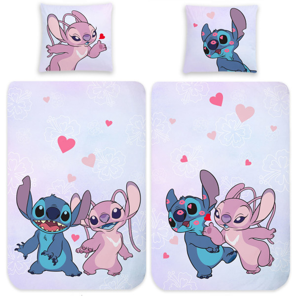 Lilo und Stitch Angel Hearts Disney Bettwäsche Linon / Renforcé