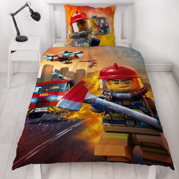 Lego City Polizei & Feuerwehr Bettwäsche Linon / Renforcé