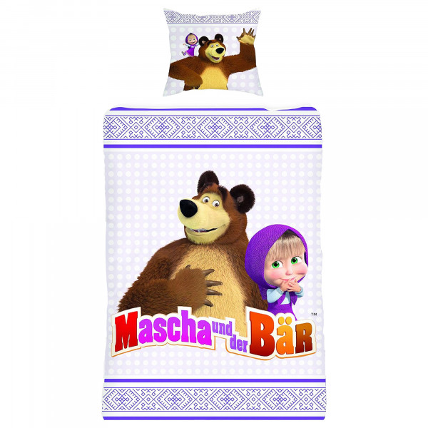 Mascha und der Bär Freunde Bettwäsche Linon / Renforcé Bettbezug
