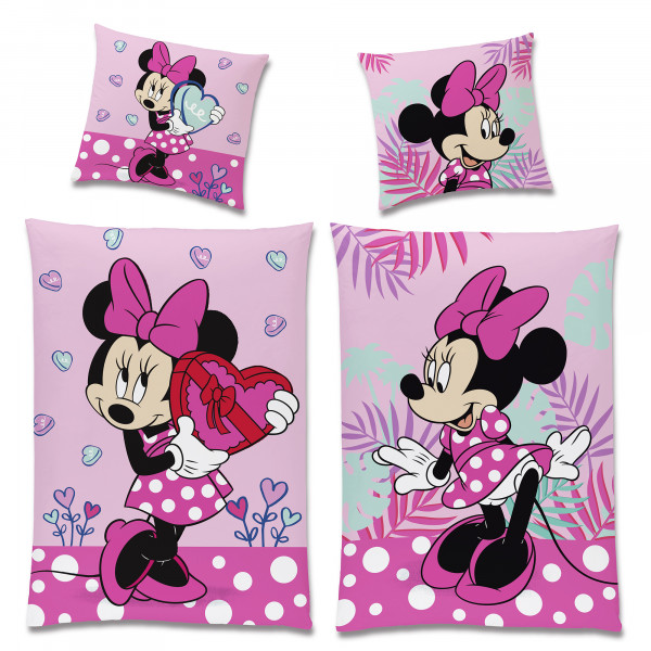 Minnie Mouse Herz Bettwäsche Biber / Flanell