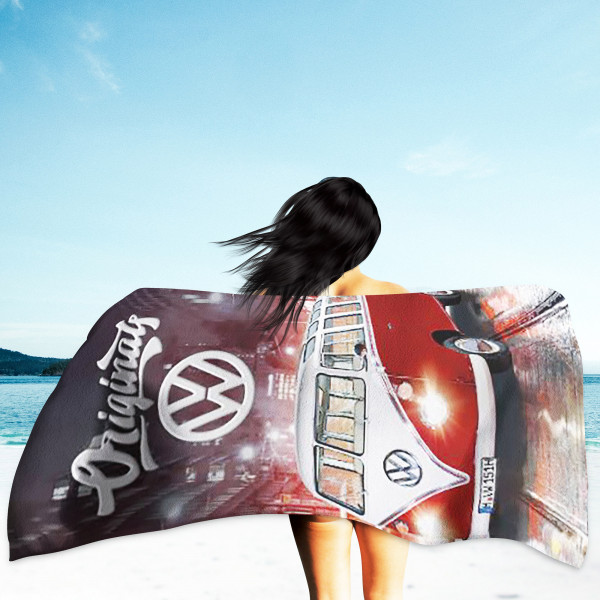 VW Volkswagen Bulli 087 Rot Badetuch 75x150 cm