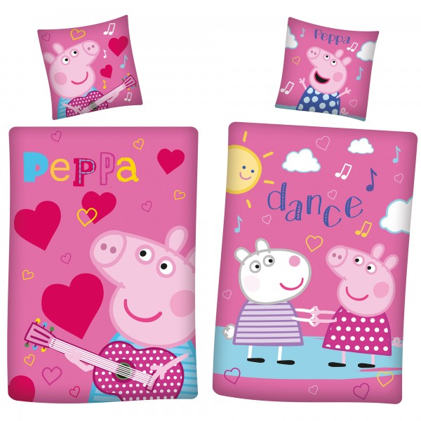 Peppa Wutz Pig Dance Bettwäsche Linon / Renforcé